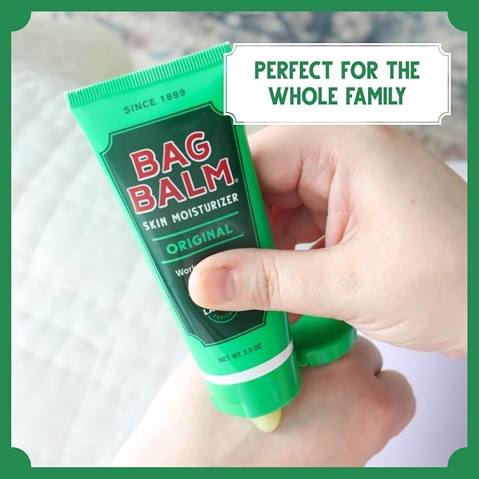 Bag Balm Vermont's Original Hand Moisturizer, Hand Balm for Dry Skin, Cracked Hands, Heels & Dry Hands Treatment, For Dogs and More Ointment, Dry Skin Lotion (2oz Tube (Pack of 2))
