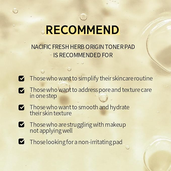NACIFIC Fresh Herb Origin Cotton Facial Pads - Toner Pads 60 sheets for Radiance Hydration Skin's moisture barrier pH balance Exfoliating Korean skincare for All skin types