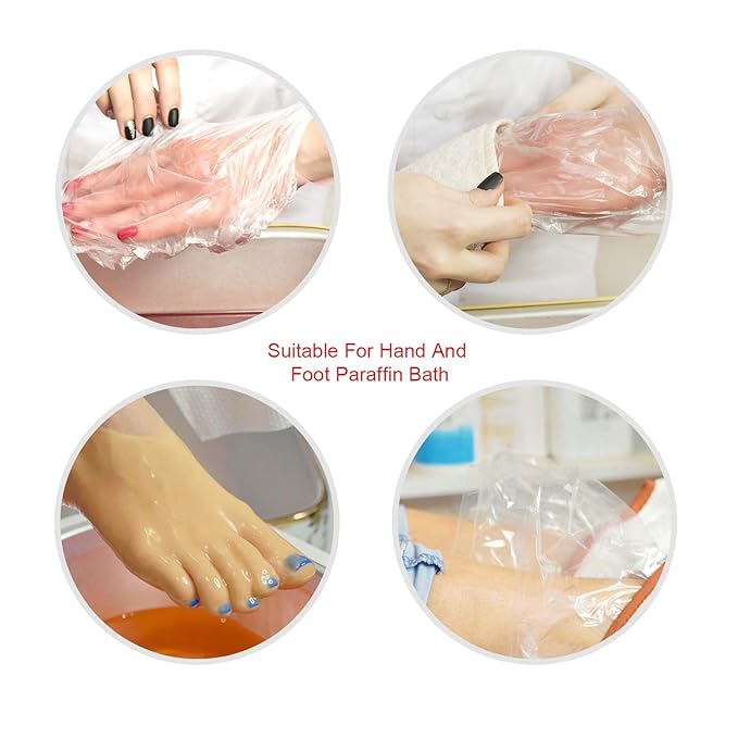Sumind 300 Pcs Paraffin Wax Bags for Hands and Feet Disposable Paraffin Liners Bath Gloves Parafina Para Pies Y Manos Plastic Bags for Parafina Wax Machine Treatments