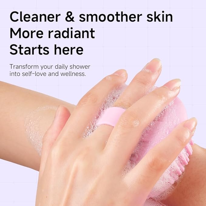 Silicone Body Scrubber for Women - Food-Grade Soft Body Scrubber with Gentle Exfoliation, Promotes Blood Circulation, Easy to Clean, Perfect for Shower & Bath