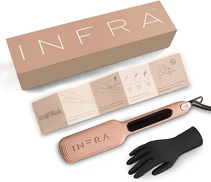 INFRA Ionic Ceramic Plates Flat Iron - 2 inch Infrared Quick Heat Up Hair Straightener - Best for All Hair Types - Professional 2 in 1 Straightener for Straight, Wavy, and Curly Hairs - Velvet