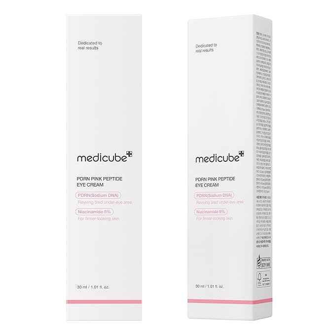 medicube Salmon DNA PDRN Pink Peptide Eye Serum with Niacinamide and 99% Purity Retinol for Fine Lines, Uneven Skin Tone, Korean Skin Care 1.01fl.oz