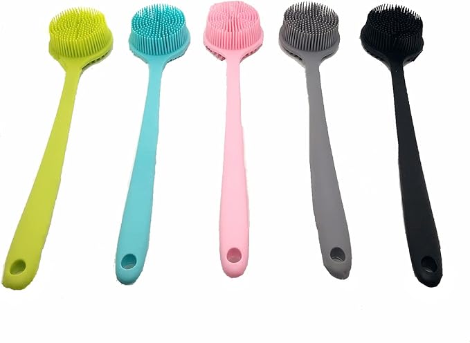 Silicone Body Scrubber, Long Handle Back Scrubber for Shower, Silicone Body Brush Shower Scrubber for Body, Shower Srush Back Brush Body Exfoliator