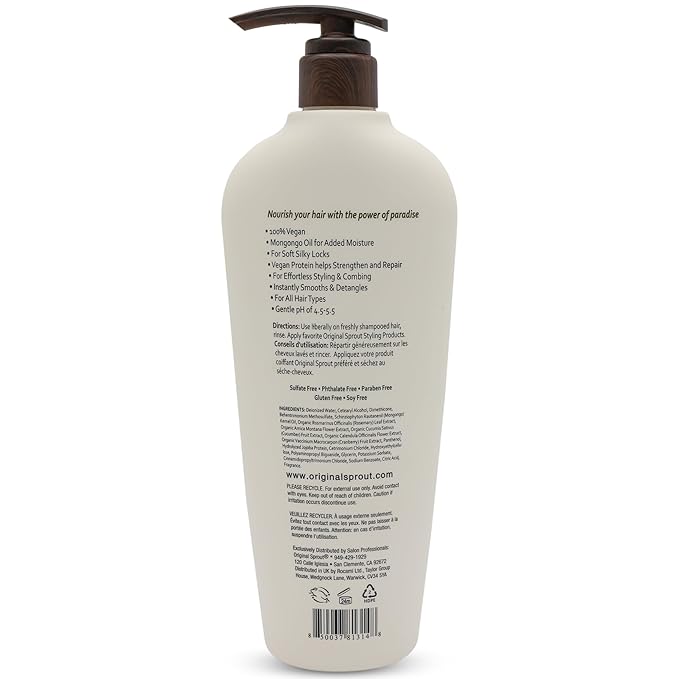 Original Sprout Luscious Island Conditioner for All Hair Types Including Color-Treated, Damaged & Dry Hair, Hydrating & Moisturizing Conditioner with Mongongo Oil, Vegan, Sulfate Free, 24 fl oz