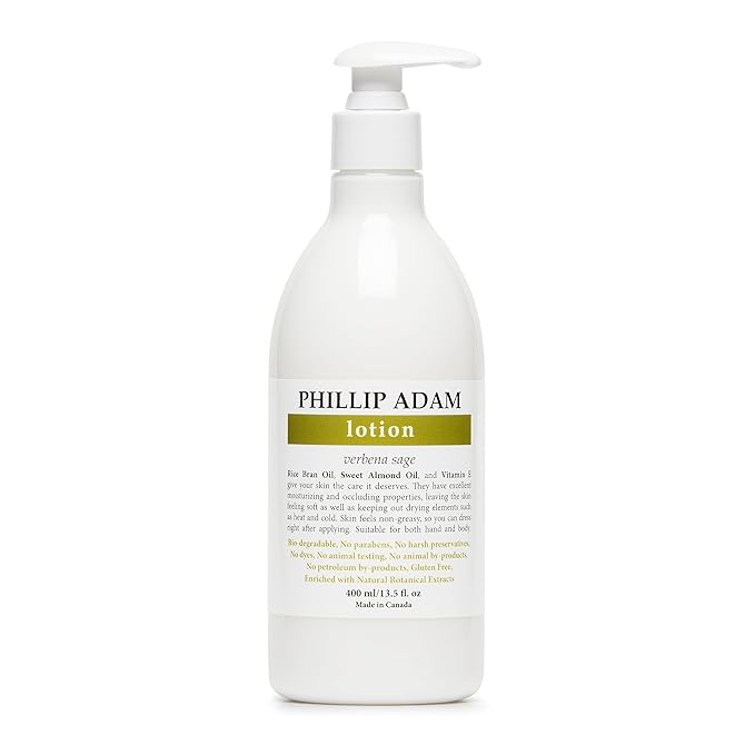 Phillip Adam Verbena Sage Hand and Body Lotion for All Skin Types - Nourishing and Moisturizing - All Natural Based Ingredients - 13.5 Fl Oz