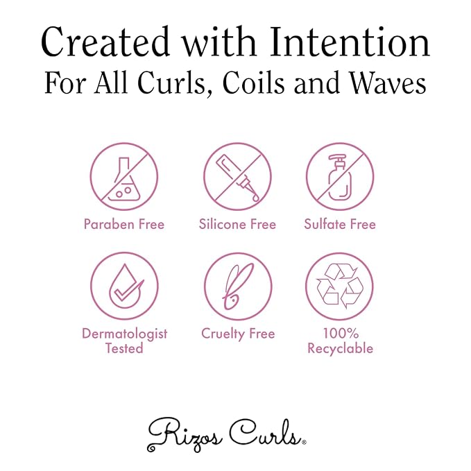 Rizos Curls Curl Defining Cream for Wavy, Curly, Coily Hair – Frizz Control, Defines, Softens, Moisturizes, Adds Shine for 1a–4c Hair Types – Sulfate & Paraben