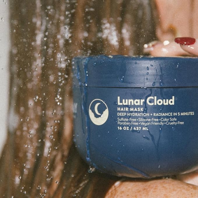 NAVY HAIR CARE Lunar Cloud Hair Mask | Deep Hydration, Frizz Control & Repair for All Hair Types | Lightweight Treatment with Argan Oil, Coconut Oil & Keratin | Vegan & Cruelty Free | 16 oz