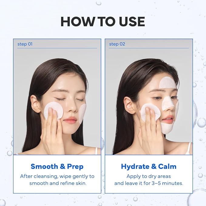 SAM’U PH Sensitive Toner Pad – Splitable Dual-Textured Vegan Facial Exfoliating Pads with Hyaluronic Acid & Panthenol for Daily Hydration & Soothing - Korean Skin Care (60 Pads)