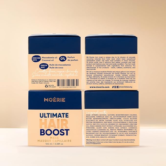 Moerie Hair Growth & Repair Mask - Restorative, Vegan-Friendly Treatment for Longer, Thicker, Fuller Hair - 100ml