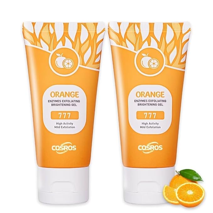 2Pcs Orange Exfoliating Gel Scrub for Face and Body Skin, Deep Cleansing Moisturizing Skin Exfoliator, Natural Orange Exfoliating Gel, Peeling Exfoliator