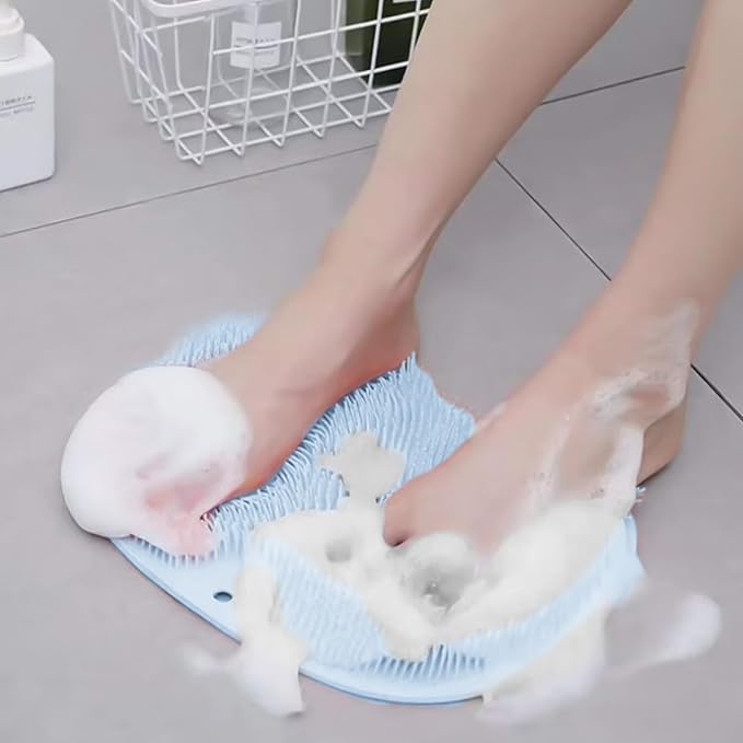 4-Pack Bath Scrubber Mat for Back Scrubbing and Foot Exfoliation - Dual-Use Shower Mats with Non-Slip Suction Cups - Soft, Durable, and Hygienic - Perfect for Full-Body Cleansing and Spa-Like Comfort