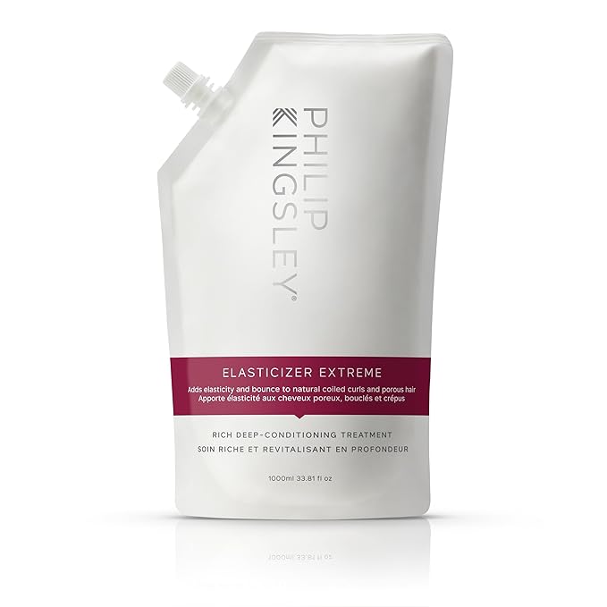 PHILIP KINGSLEY | Elasticizer Extreme | Deep Conditioning Hair Mask Repair Treatment | Pre-Shampoo Deep Conditioning Mask | Reduces Breakage/Frizz for Dry, Damaged, Curly Hair | 33.8oz Refill Pouch