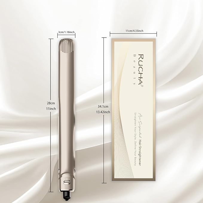 RUCHA 1 Inch Flat Iron Hair Straightener, 30S Fast Heating Ceramic Hair Straighteners for Women, Plasma Ions Hair Straightener and Curler Get Frizz-Free, Mini Hair Straighteners for Travel, Gold