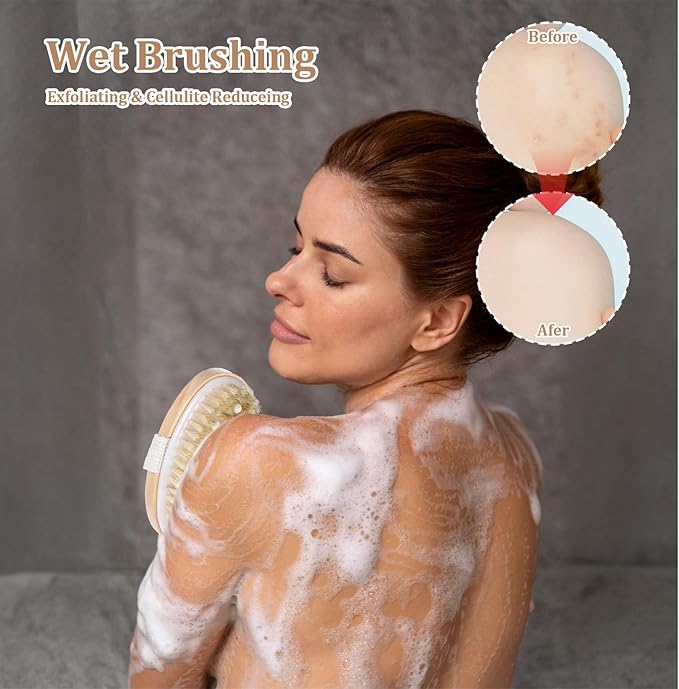 10 Pcs Dry Brushes for Body Dry Brushing Body Brush Exfoliating Brush with Massage Nodule Scrubber for Shower Bath Back Circulation Improvement Dead Skin Remove Beauty Exfoliator