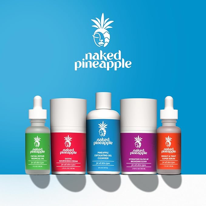 Pineapple Exfoliating Gel Cleanser with Enzymes - Gentle Daily Hydration and Radiance for All Skin Types - 8oz