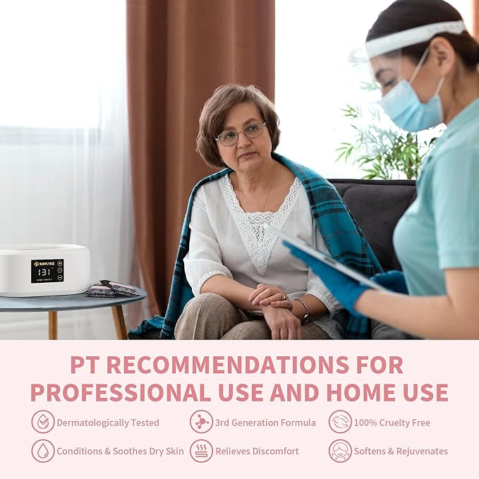 Paraffin Wax Kit - 10 Packs Peach Scent Paraffin Wax Refills with Silicone Brush, Skin Moisturizing, Non-Greasy, Easy-Peeling