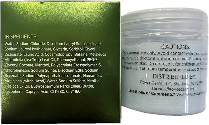 Roycederm Tea Tree Scalp Scrub – Pre-Shampoo Exfoliating Treatment for Dry, Flaky Scalp – Deep Cleansing, Refreshing & Balancing Formula for Healthy-Looking Hair