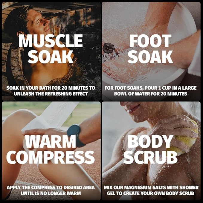 Coach Soak Recovery Bath Soak - Alternative to Epsom Salt Bath Soak - Fast-Absorbing Pure Magnesium Flakes & Dead Sea Salt with 21 Minerals, Bath Salts & Essential Oils - 3 lb, Unscented