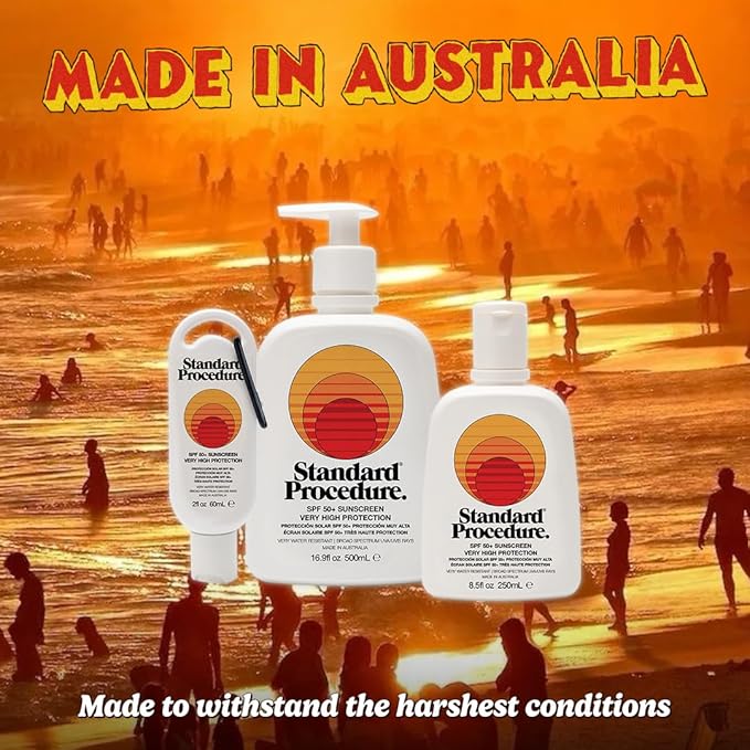 Standard Procedure. SPF 50+ Sunscreen, Broad Spectrum Face & Body Sunblock for Sun-Sensitive Skin, 4HR Water Resistant, Organic Formula, 16.9 oz