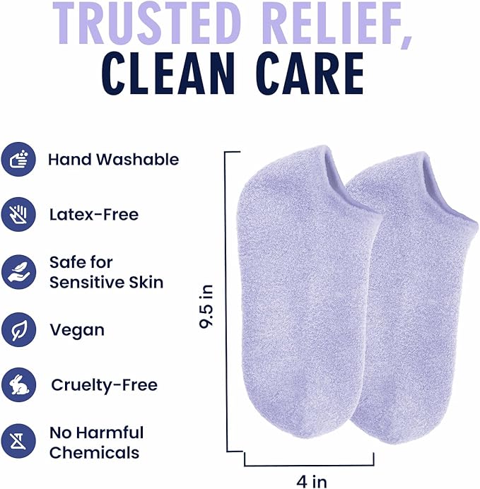 Dr. Frederick’s Original Moisturizing Gel Socks for Men & Women – Dry Feet & Cracked Heel Treatment – Full Foot Gel Lining with Mango Butter, Shea Butter, Jojoba & Coconut Oil (Lilac Leisure)
