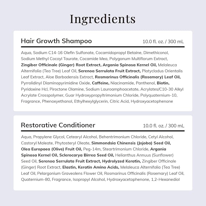 Hair Growth Shampoo and Conditioner Set - Rosemary & Biotin Shampoo and Conditioner for Hair Thickening - Botanical Boost for a Healthy Scalp, Hair Growth and Strengthen