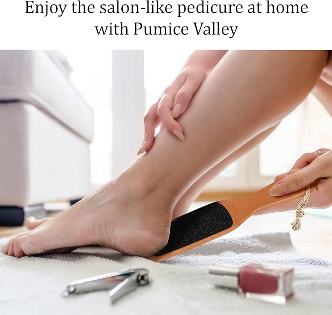 Foot File with Handle Pumice Stone for Dry Dead Skin - Callus Remover for Feet Double-Sided Foot File for Callus, Cracked Heels, Dead, and Dry Skin Removal