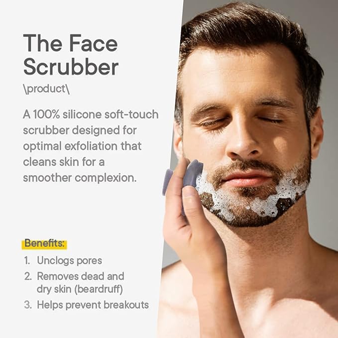 Face Scrubber Face Scrubber for Men Facial Cleansing Brush Silicone Face Wash Brush Manual Waterproof Cleansing Skin Care Face Brushes for and Exfoliating (Gray)