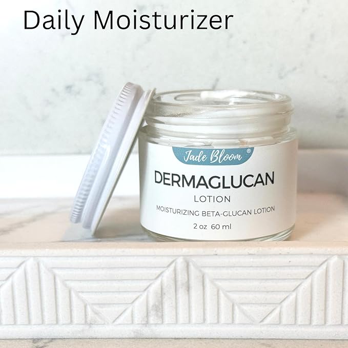 Jade Bloom Dermaglucan Beta Glucan Cream Lotion Moisturizer Skincare | Daily Hydrating Face & Body Hydration, (2oz)