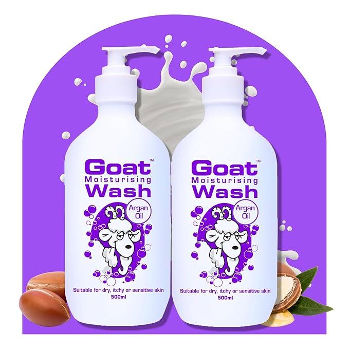Goat Milk Soap Moisturizing Body Wash Value Duo Pack 16.9 oz - Body Wash to Revive your Skin - Argan Oil