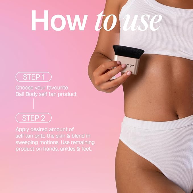 Bali Body Blending Brush | Kabuki Brush for Self Tanner, Face & Body | Streak-Free, Ultra-Soft & Reusable | Tanning Accessory Tool for Mousse, Cream & Spray | Vegan, Easy to Clean, No Stained Hands