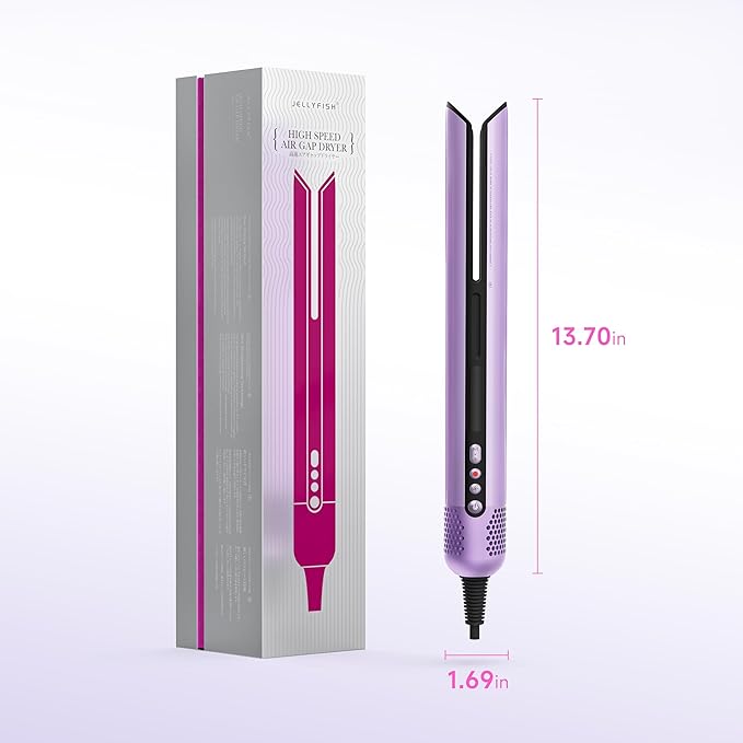 Hair Dryer Air Straightener Non-Movable Clamp Flat Iron No Heated Plates No Damage No Hand-Feeding Automatic Draws Hair Straighteners 2 in 1 Dry & Straight Styling Blower Tool for Women 1A to 2A Hair