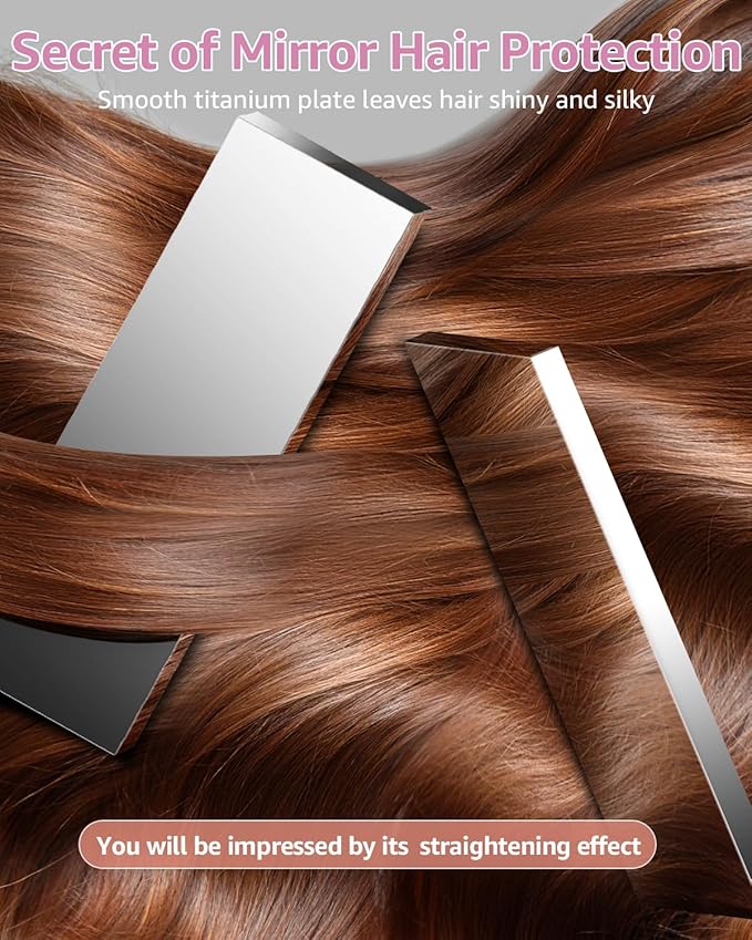 Temp, MCH Fast Straightening Iron, Hair Iron with Dual Voltage, Pink