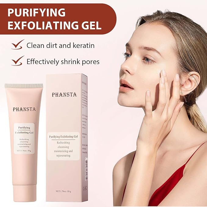 Purifying Exfoliating Gel, Facial Exfoliator Cleanser, Exfoliating Face Scrub, Exfoliating Gel Scrub for Face, Gentle Exfoliating Facial Cleanser for All Skin Types, Cleans Dirt & Oils (2 PCS)