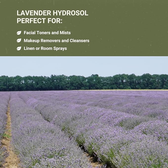 Lavender Hydrosol - Pure Steam Distilled Floral Water Spray for Face Toner, Facial Mist & DIY Skincare - Lavandula Angustifolia Hydrating Skin Refresher & Linen Spray - 100% Natural 1 Gallon