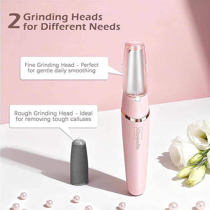 Glowelle Electric Foot Callus Remover, Electric Callus Remover for Foot, Rechargeable Portable Pedicure Tool Kit, Smooth Foot File Tools for Dead Hard Cracked Dry Skin, Foot Care for Women,Men Gift