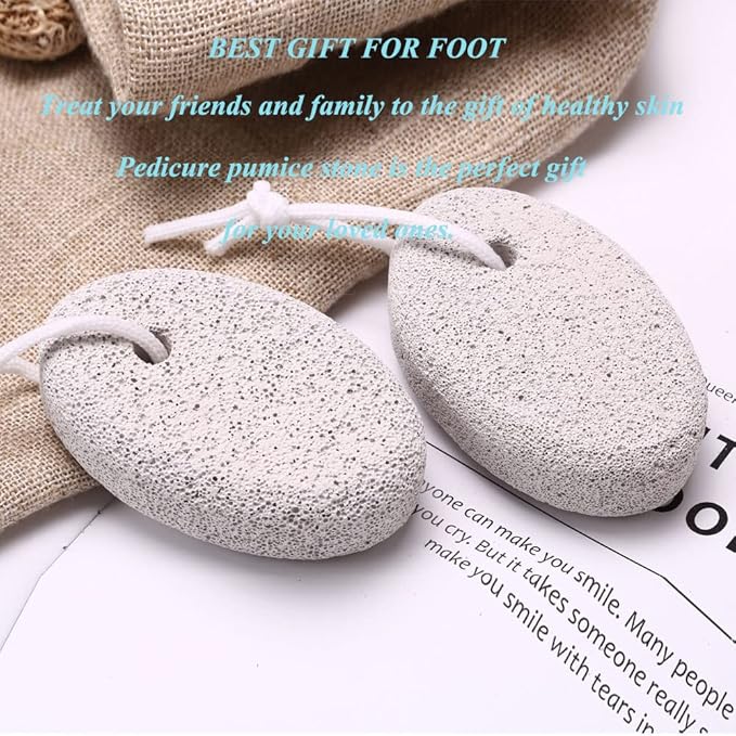 4-Pack Natural Pumice Stone for Feet, Borogo Lava Pedicure Tools Hard Skin Callus Remover for Feet and Hands - Natural Foot File Exfoliation to Remove Dead Skin, Heels, Elbows, Hands