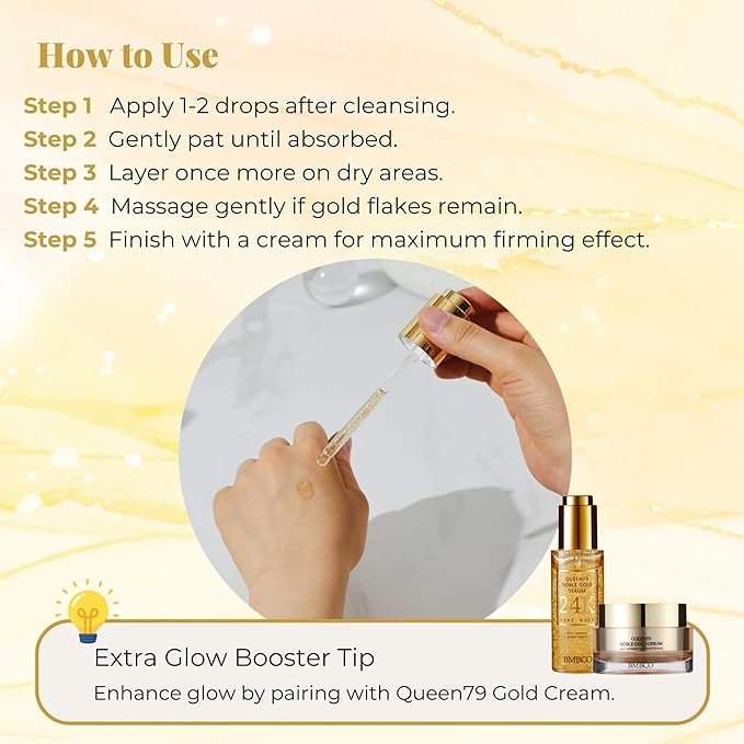 BMBCO 24K Gold Collagen Serum – Anti-Wrinkle & Skin Tightening, Deep Hydration & Brightening, EGF & Peptides Face Serum for Youthful Glow