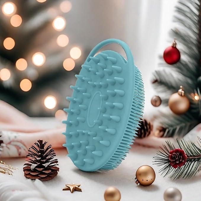 Silicone Body Scrubber – Dual-Sided Silicone Loofah for Shower, Set of 2 Soft Exfoliating Body Bath Shower Scrubber Loofah Brush Easy-to-Clean for Sensitive Kids Women Men All Kinds of Skin