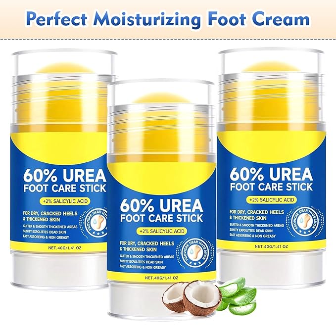 60% Urea Hydrating and Anti-Cracking Foot Cream, 2026 New Upgraded Moisturising and Relieves Cracking and Dryness Foot Cream, Hand Foot Lotion Heel Stick Repairs (2)