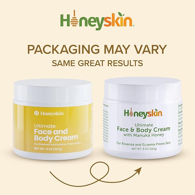 Hydrating Face Moisturizer & Body Cream with Manuka Honey Cream - Organic Face Moisturizer with Honey for Extremely Dry Skin - for Dry & Itchy Skin, Rosacea & Eczema Prone Skin 8oz