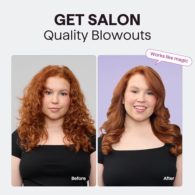 Wavytalk Updated Version Thermal Brush for Blowout Look, Blowout Express 1.5 Inch Ionic Thermal Round Brush Makes Hair Smoother Get Natural Curls, Dual Voltage, Easy to Use