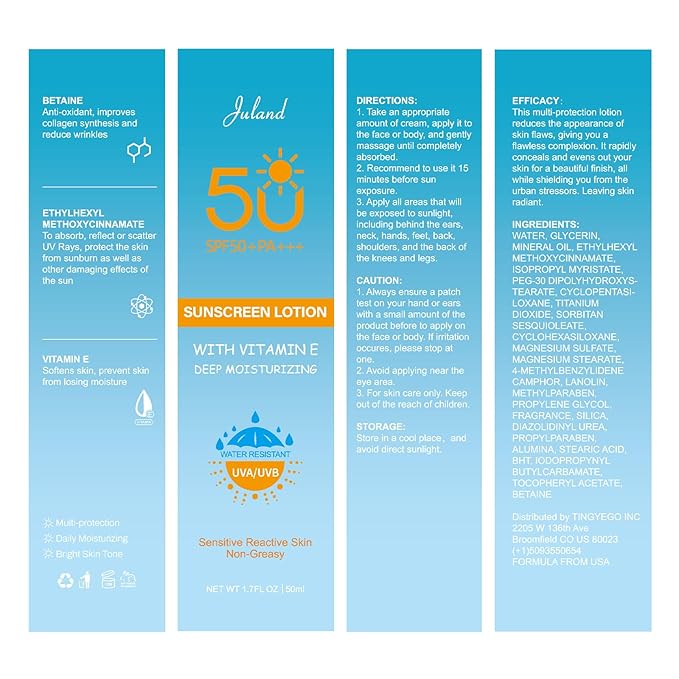 Sunscreen for Face, UV Defense Hydro Calming Sunscreen, SPF 50+, with Vitamin C, Moisturizing Daily Protection for Sensitive Skin, 1.7 Fl Oz
