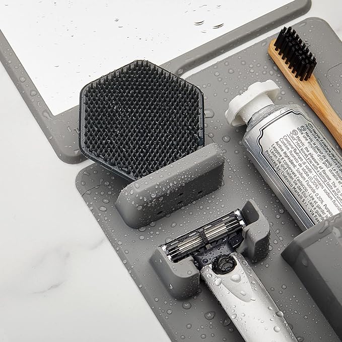 TOOLETRIES Men's Face Scrubber - Silicone Facial Cleansing Brush, Gentle Exfoliator Pad & Soft-Touch Massager - Removes Dead & Dry Skin - Long Lasting Bathroom & Shower Accessories - 3 Pack