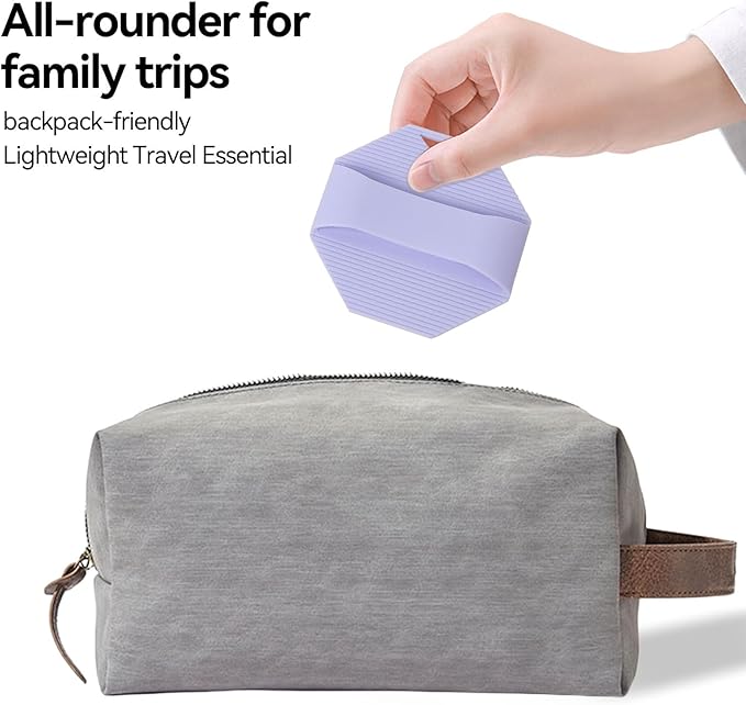 OTHIX Silicone Loofah Body Scrubber - Exfoliator Shower Scrubber for Body, Men & Women - Dense Soft Bristles, Ergonomic Handle, Easy to Clean&Travel Friendly (Purple)