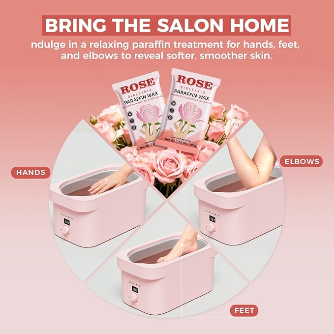 7000ml Paraffin Wax Machine for Hands and Feet, Hand Wax Paraffin Machine Bath with 4.4 lbs Paraffin Wax Refills for Hands, Feet, Elbows & Body to Relieve Stiff Muscles & Joints