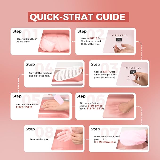 Paraffin Wax Refills 10 Packs for Paraffin Wax Bath Machine - for Dry Cracked Skin on Hands, Feet, Elbows - Moisturizing Hydration to Relieve Stiff Muscles & Joints (Rose)