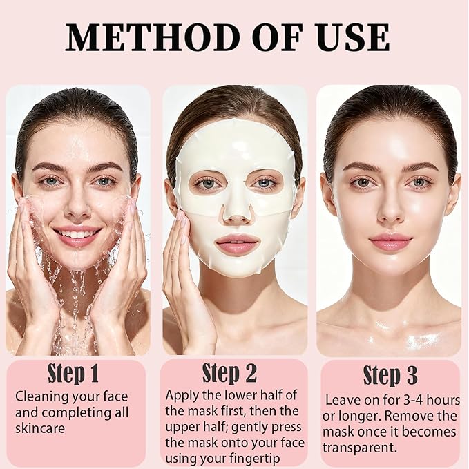 8 Pack Collagen Face Mask, Collagen Face Mask Overnight, Anti-Wrinkle Lifting Collagen Mask, Deeply Hydrates, Minimizes Pores, And Enhances Elasticity