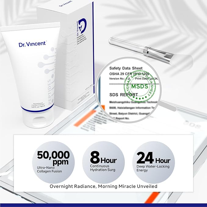 Deep Hydration Collagen Night Wrapping Mask with Collagen Peptides, Overnight Peel Off Face Mask for Firming and Antioxidant, Tri-peptide for Smoothing Wrinkles