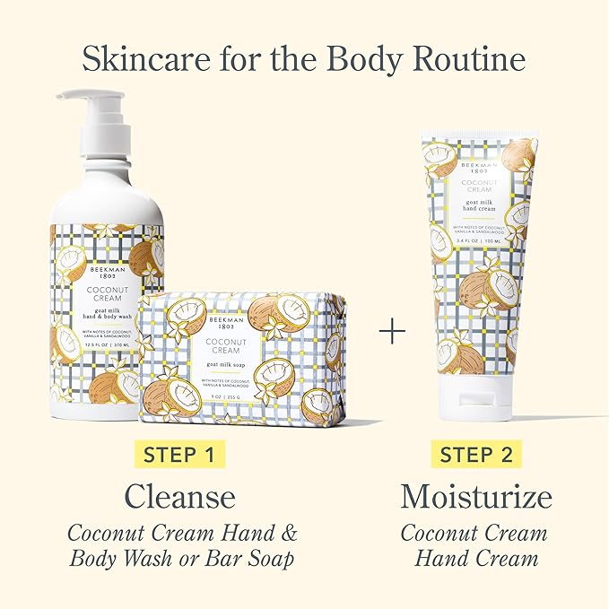 Beekman 1802 Whipped Body Cream – Moisturizes & Softens Skin with Goat Milk, Mango Seed Butter & Vitamin E – 8 oz – Coconut Cream