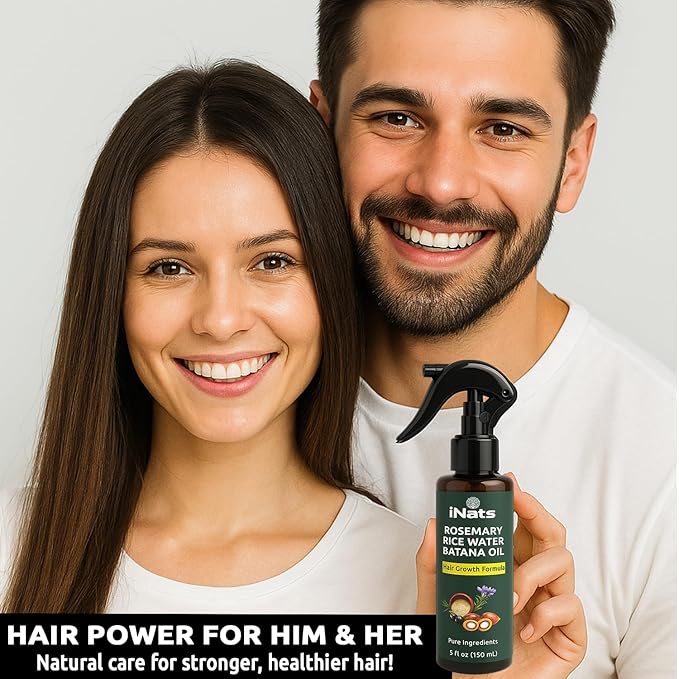 Rosemary Water Spray 5 fl oz - with Rice Water, Biotin, Batana & Peppermint Oil – Hair Oil Spray for Strengthen, Moisturize & Thicken Naturally, Suitable for All Hair Types - For Men & Women